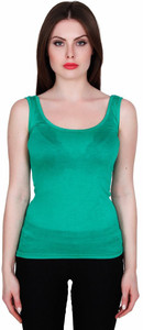 TeeMoods Casual Sleeveless Solid Women's Green Top
