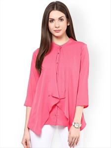 Rare Casual 3/4th Sleeve Solid Women's Pink Top