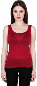 TeeMoods Casual Sleeveless Solid Women's Maroon Top