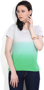 United Colors of Benetton Casual Short Sleeve Solid Women's Grey, Green Top