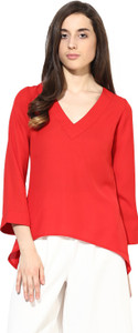 Calgari Casual Full Sleeve Solid Women's Red Top