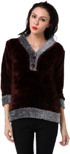 TeeMoods Casual Full Sleeve Solid Women's Brown Top