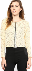 Mayra Party 3/4th Sleeve Solid Women's Beige Top