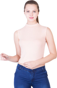 khhalisi Casual Sleeveless Solid Women's Pink Top