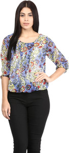 Mayra Casual 3/4th Sleeve Printed Women's Multicolor Top