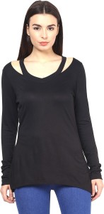 Martini Casual Full Sleeve Solid Women's Black Top