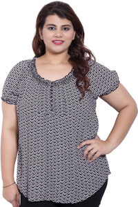 LASTINCH Casual Short Sleeve Striped Women's Black, White Top
