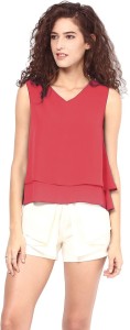 Martini Casual Sleeveless Solid Women's Pink Top