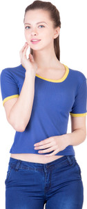 Khhalisi Party Short Sleeve Printed Women's Blue Top