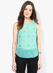 Vero Moda Casual Sleeveless Embellished Women's Green Top
