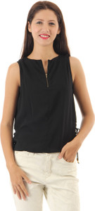 Vero Moda Casual Sleeveless Solid Women's Black Top