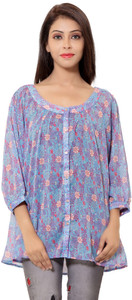 Goodwill Impex Casual 3/4th Sleeve Printed Women's Multicolor Top