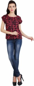 G & M Collections Casual Short Sleeve Printed Women's Multicolor Top
