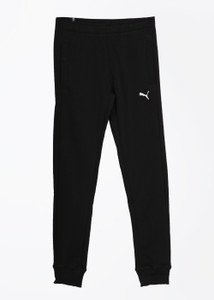 puma solid men's black track pants