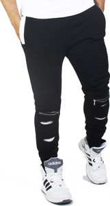 fugazee solid men's black track pants