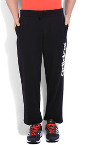 adidas solid men's black track pants