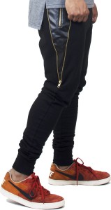 fugazee solid men's black track pants