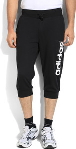 adidas solid men's black track pants