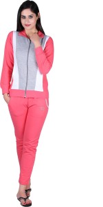 vivid bharti vb 1198 striped women's track suit 2PCSPINKGREY