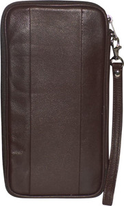 Kan Brown Premium Quality Leather Fashion Travel Document Holder/Organizer For Men and Women