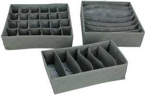Generation P Extra Space Grey Packof 3 Innerwear Organiser