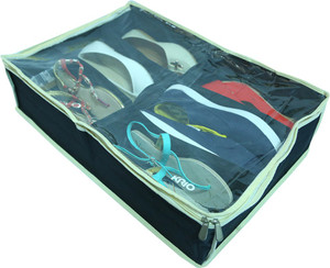 Krio Designs Under the bed shoe organizer with 6 compartment