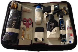 Toprun Thunder Denim Gold Travel Shaving Kit