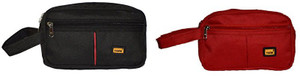 Yark MultiUtility Pouch Black,Red-Set Of 2 Travel Toiletry Kit