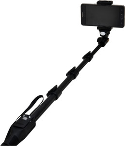 Watermelon Selfie Monopod With Inbuilt Bluetooth Remote Shutter And Usb Data Cable Charger-Black