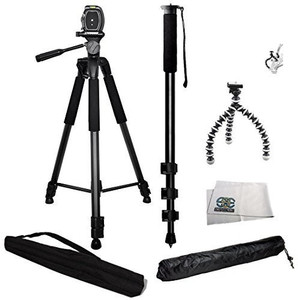 SSE 3 Piece Best Value Tripod Package For Sony NEX-5, A65, A77, A77ii, a7s, a6000, a5100, a5000, a3000, A99, A65, A35, A55, A57, A58, A33, A37, A380, NEX-5, Nex5tl, NEX-6, NEX-7, A230, A390, A380, A500, A280, A290, A330, A450, A500, A850, A550, A560, A580, A700, A850, A900, DSLR-A350, DSLR-A100, DSLR-A300 & DSLR-A200 Digital SLR Cameras Includes 1 professional 75 Inch Tripod With Carrying Case, 1 Professional 72 Inch Monopod, 1 Extra Flexible Gripster Tripod Tripod