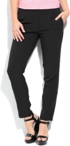 united colors of benetton slim fit women's black trousers