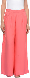 Ruhaan's Regular Fit Women's Pink Trousers