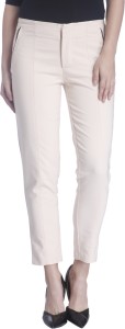 vero moda regular fit women white trousers