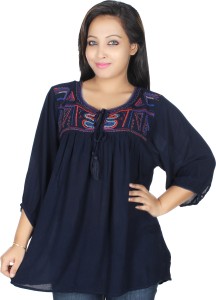 Plus Wink Embroidered Women's Tunic
