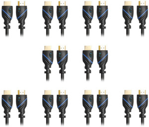 C&E TV-out Cable 3 Feet HDMI Cable 1080p 4K 3D High Speed with Ethernet ARC Latest Version, 10 Pack