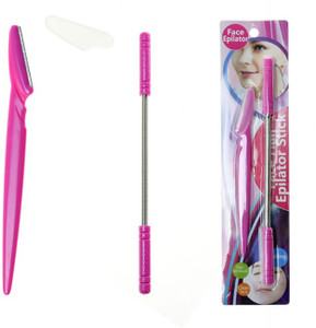 SKI Facial Hair Remover Spring and Eyebrow Razor Combo