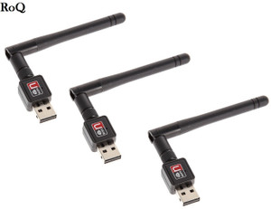 ROQ Sets Of 3 600 mbps Mini Wifi Usb Adapter With Antenna External Ethernet Dongle USB Adapter