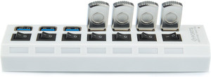 Finger's 7 Port With LED Light ON/OFF Switch For Laptop PC USB Hub