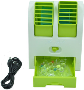 Quit-X VBX-01 ® Adjustable Dual Air Outlet Mini Electric Air Conditioning Portable Cooler USB Fan