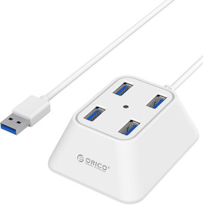Orico 4 Ports USB 3.0 Hub with 1 Meter Cable Ideal for Desktop, Laptop & Mac DF4U-U3-10 USB Hub