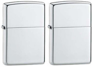 Shine Earth Silver Pack of 2 Cigarette Lighter