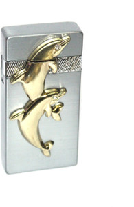 AdorBella Silver fish design with stone windproof z1 Cigarette Lighter