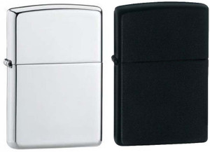 Shine Earth Black & Silver Pack of 2 Cigarette Lighter