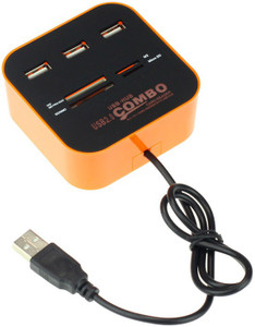 durReey Combo All In One 3 Port Card Reader + USB Hub