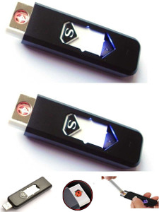 sangaitap Combo Offer Of 2 Pes Flameless Rechargeable Electronic Windproof Eco Friendly For It Professional Unique Cigarette Lighter