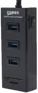 VU4 3-Port SD Combo With Switch For PC Laptop USB Hub