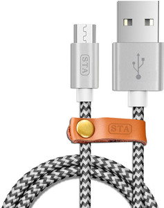STA Fast Charging Nylon Braided Fast Charge & Data Sync. USB Cable, USB Charger