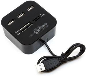 BB4 MULTIPURPOSE SPLITTER Combo All In One 3 Port Card Reader + USB Hub