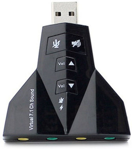 Tech Gear Virtual 7.1 Channel 2.0 Audio Dual Microphone Adapter Sound Card