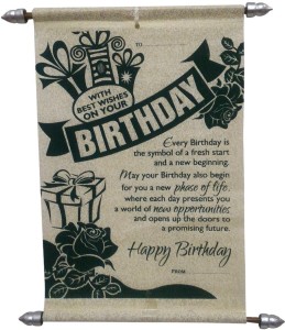 saugat traders birthday scroll card - greeting card(red, white, pack of 1)